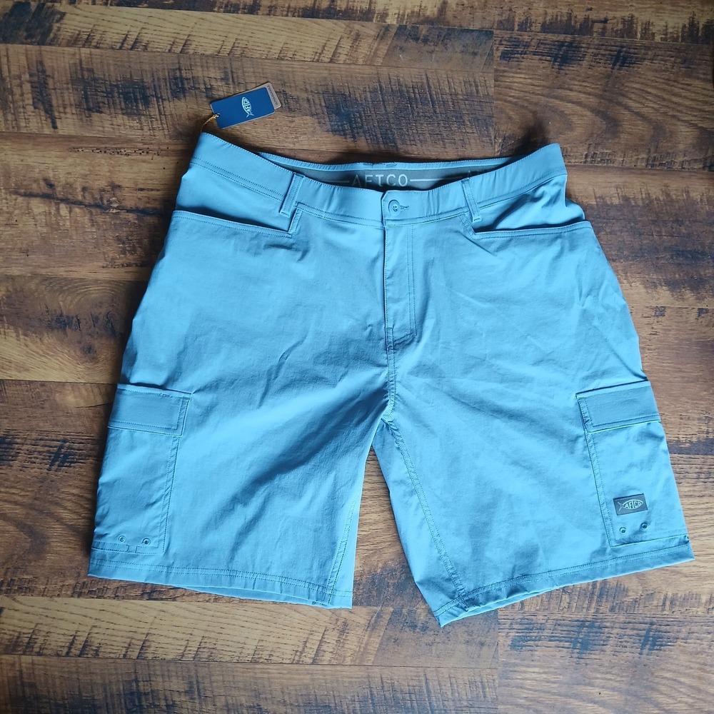 NEW AFTCO Deckhand Shorts Mens 38 BLUE SHADOW M124 Fishing Cargo UPF 50
